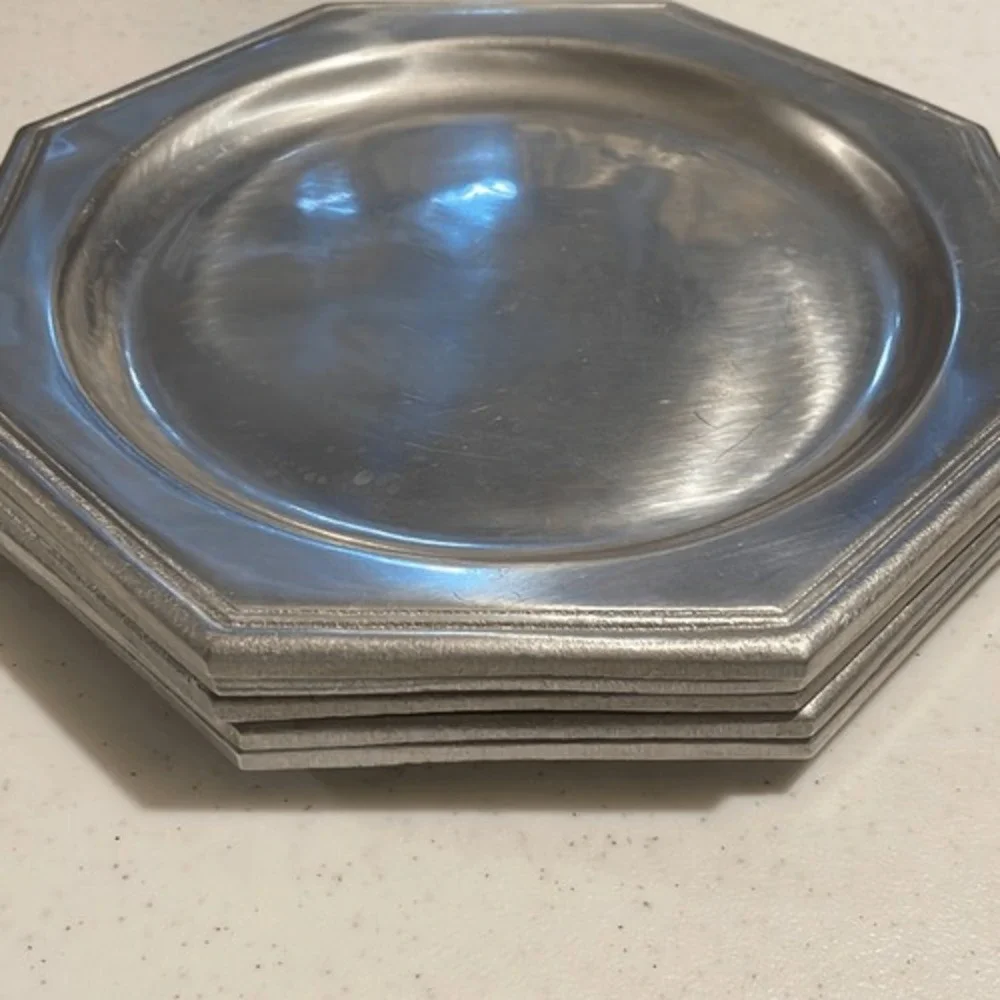 Vintage Pewtarex York Pennsylvania Plater‎ Plate Octagon Silver Size 11